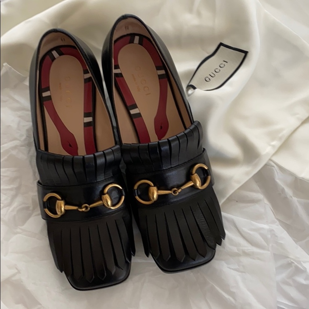 Gucci mid heel pump